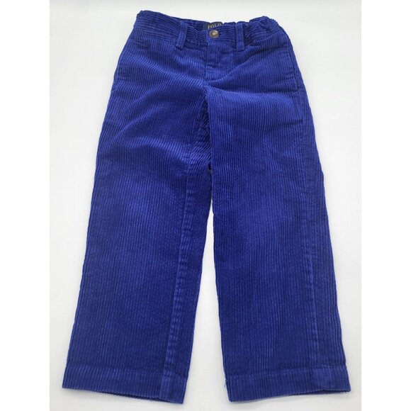 POLO Ralph Lauren Boys 3T Blue Corduroy Pants Holiday School Pic Church Preppy - Picture 2 of 11